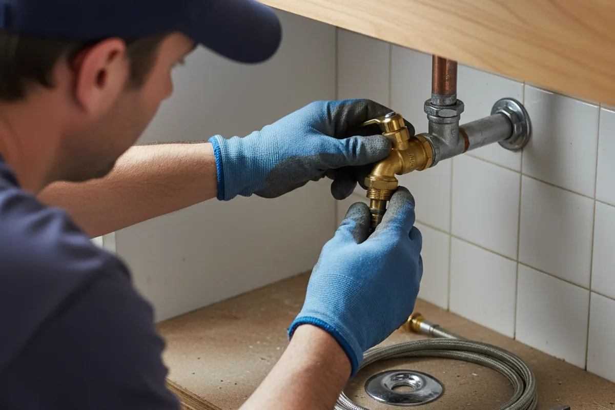 Shutoff valve and fitting work during Emergency Plumbing in Mc Roberts